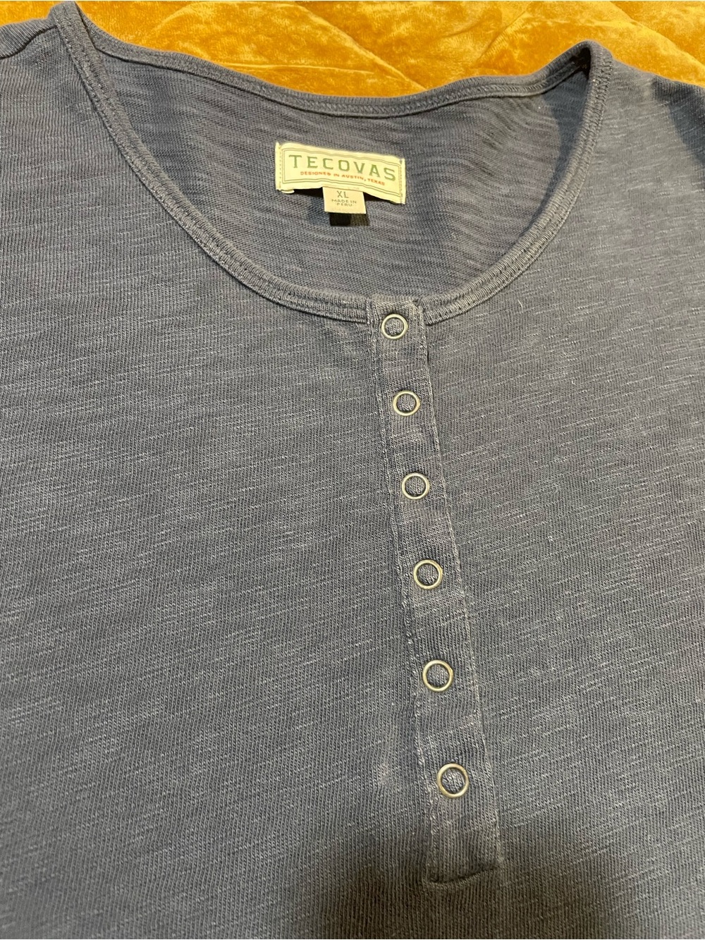 Tecovas Womens Slate Blue Henley Shirt
